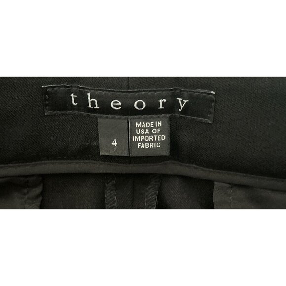 Theory Pants Black Slim Fit Cropped Business casual Preppy Size 4 - Picture 8 of 9